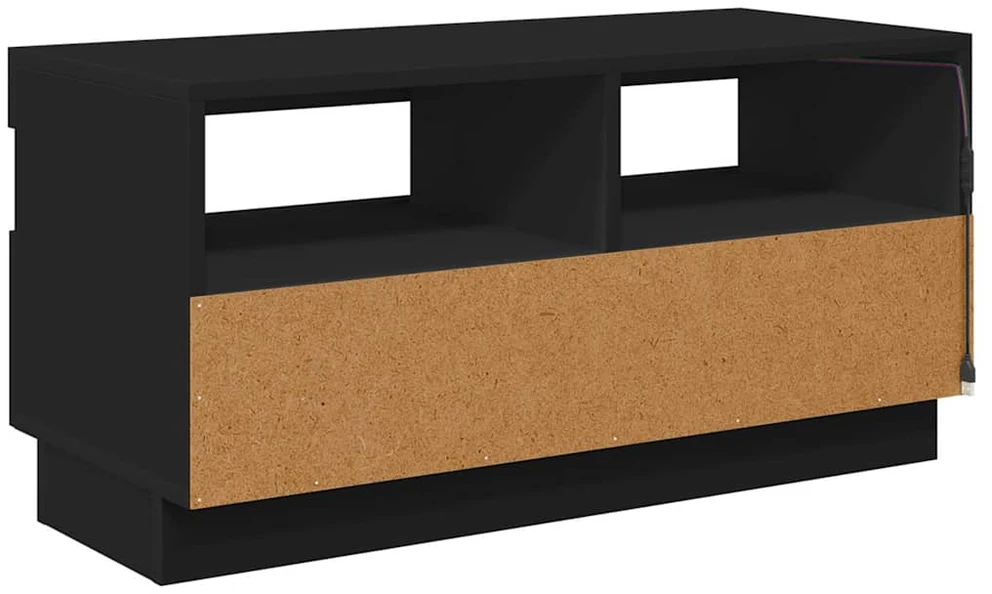 TV staliukas Televizoriaus spintelė su LED apšvietimu, juoda, 80x35x40cm