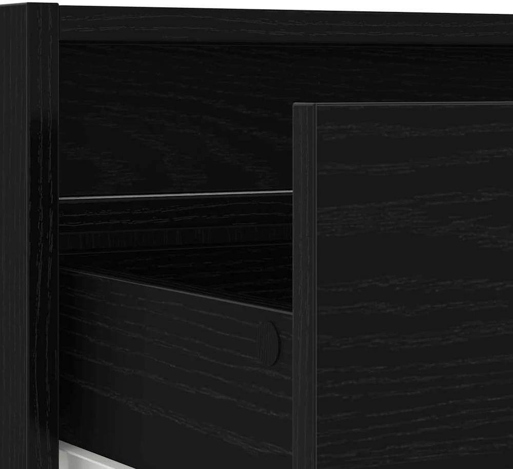 TV staliukas Televizoriaus spintelė su LED apšvietimu, juoda, 100X35,5x25 cm