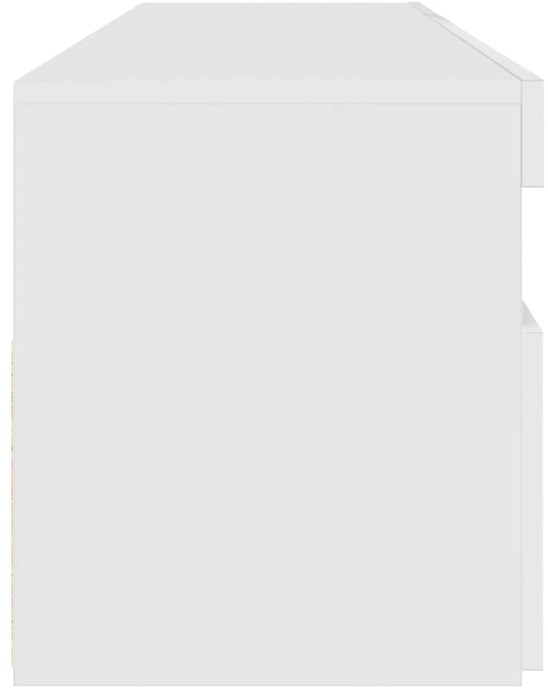 TV staliukas Televizoriaus spintelė su LED apšvietimu, balta, 90x35x40cm