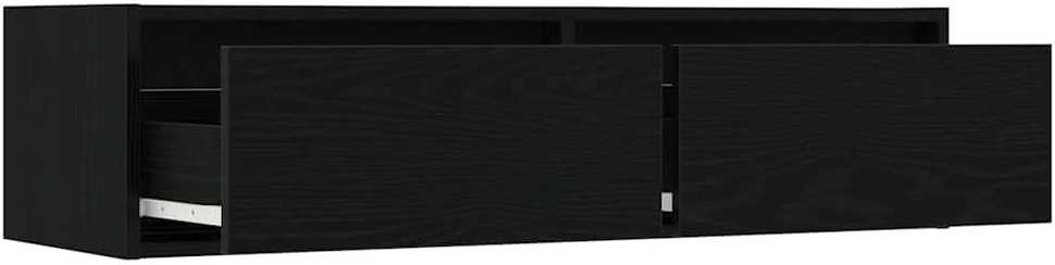 TV staliukas Televizoriaus spintelė su LED apšvietimu, juoda, 100X35,5x25 cm