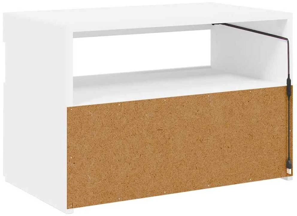 Televizoriaus spintelė su LED apšvietimu, balta, 60x35x40cm