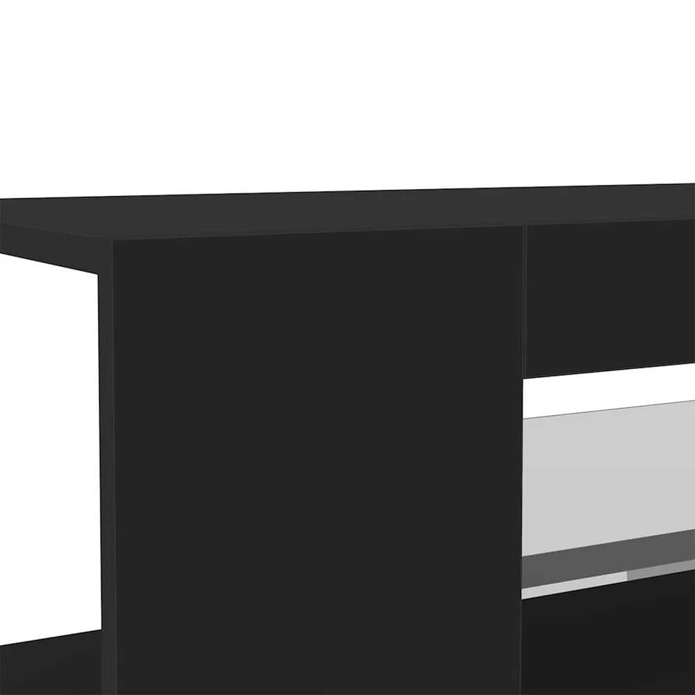 TV staliukas Televizoriaus spintelė su LED apšvietimu, juoda, 90x39x30cm