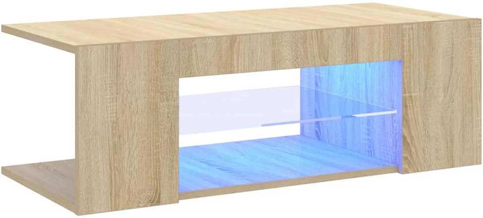 TV staliukas Televizoriaus spintelė su LED apšvietimu, ąžuolo, 90x39x30cm