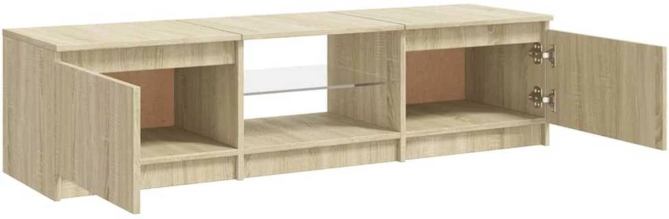TV staliukas Televizoriaus spintelė su LED apšvietimu, ąžuolo, 140x40x35,5cm