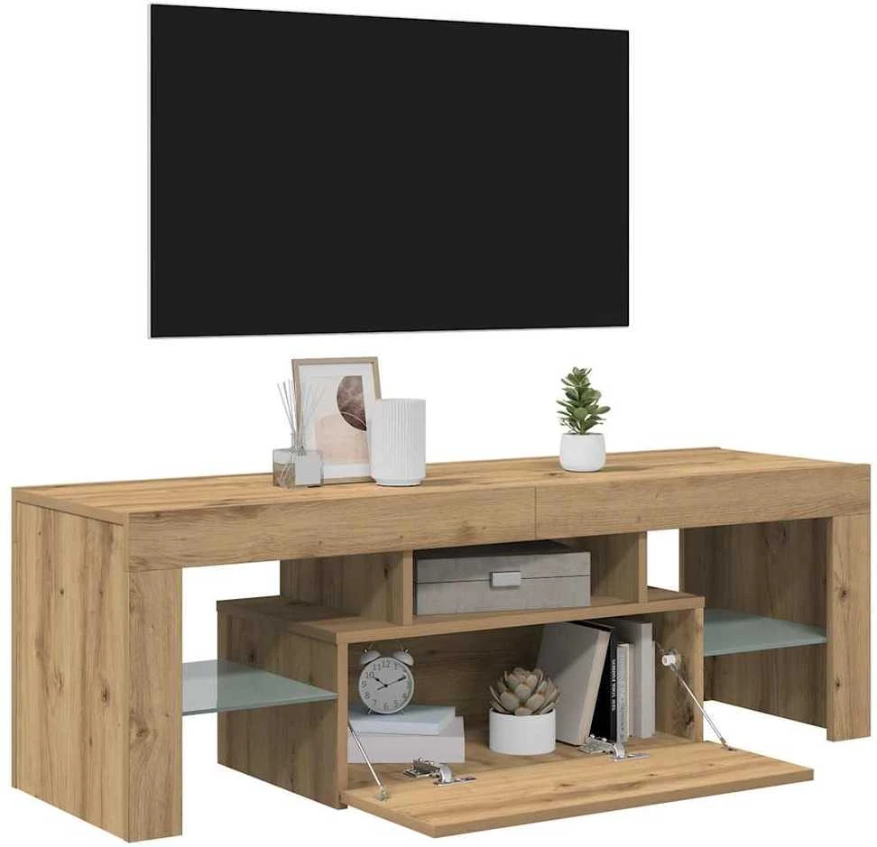TV staliukas Televizoriaus spintelė su LED, artisano, 120x36,5x40cm, mediena