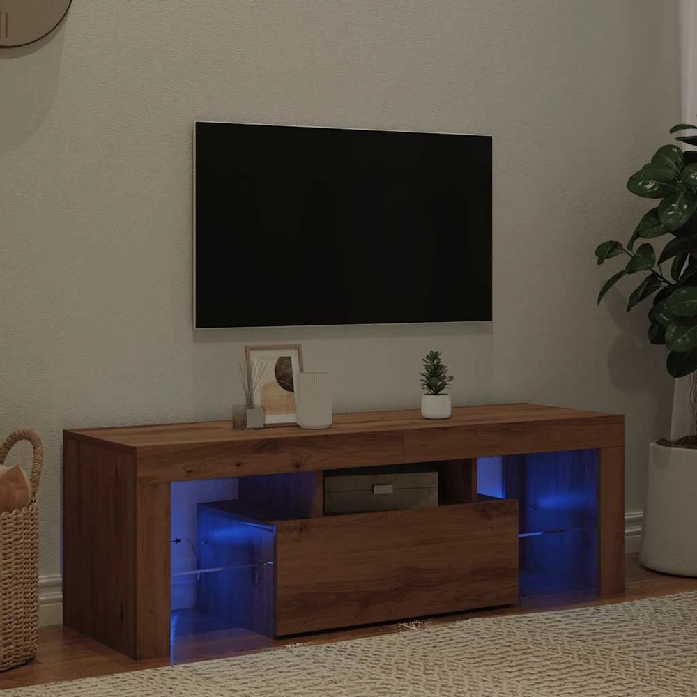 TV staliukas Televizoriaus spintelė su LED, artisano, 120x36,5x40cm, mediena
