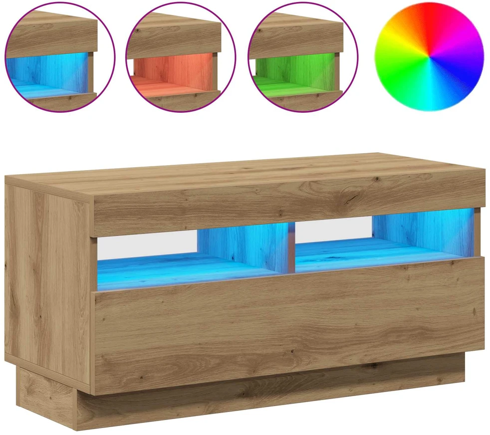 TV staliukas Televizoriaus spintelė su LED, artisano, 80x35x40cm, mediena