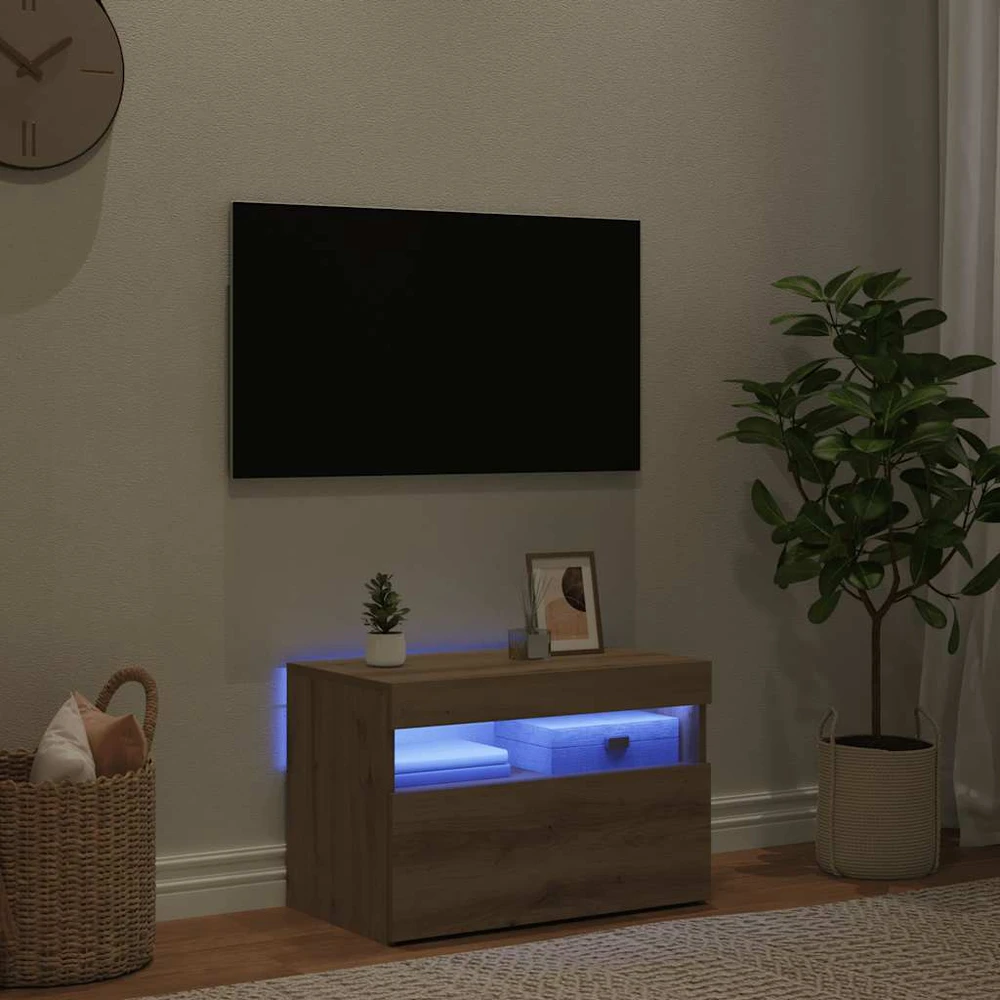 TV staliukas Televizoriaus spintelė su LED, artisano, 60x35x40cm, mediena