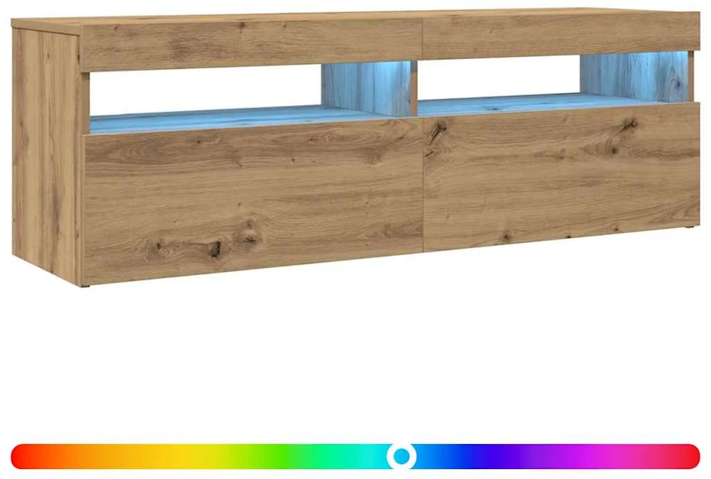 TV staliukas Televizoriaus spintelė su LED, artisano, 120x35x40cm, mediena