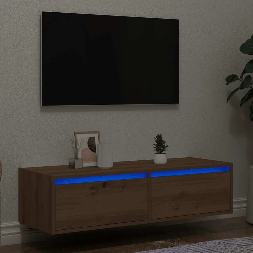 TV staliukas Televizoriaus spintelė su LED, artisano, 100X35,5x25 cm