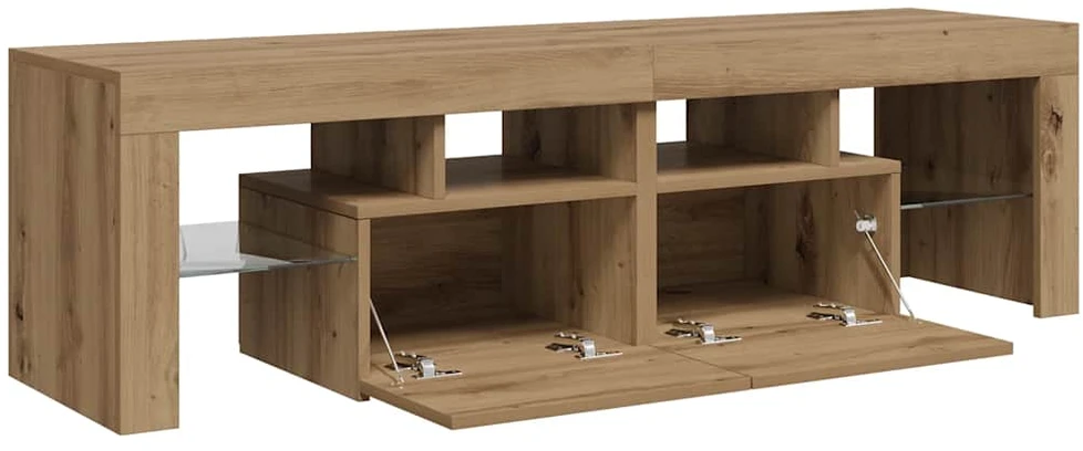 TV staliukas Televizoriaus spintelė su LED, artisano, 140x36,5x40cm, mediena