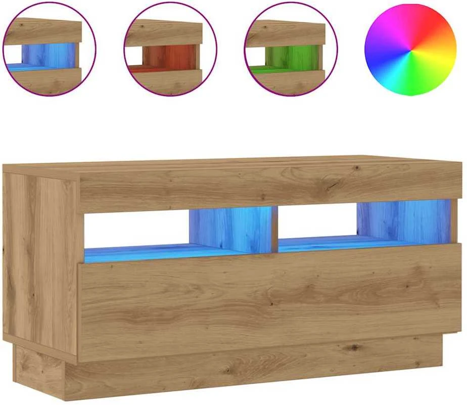 TV staliukas Televizoriaus spintelė su LED, artisano, 80x35x40cm, mediena