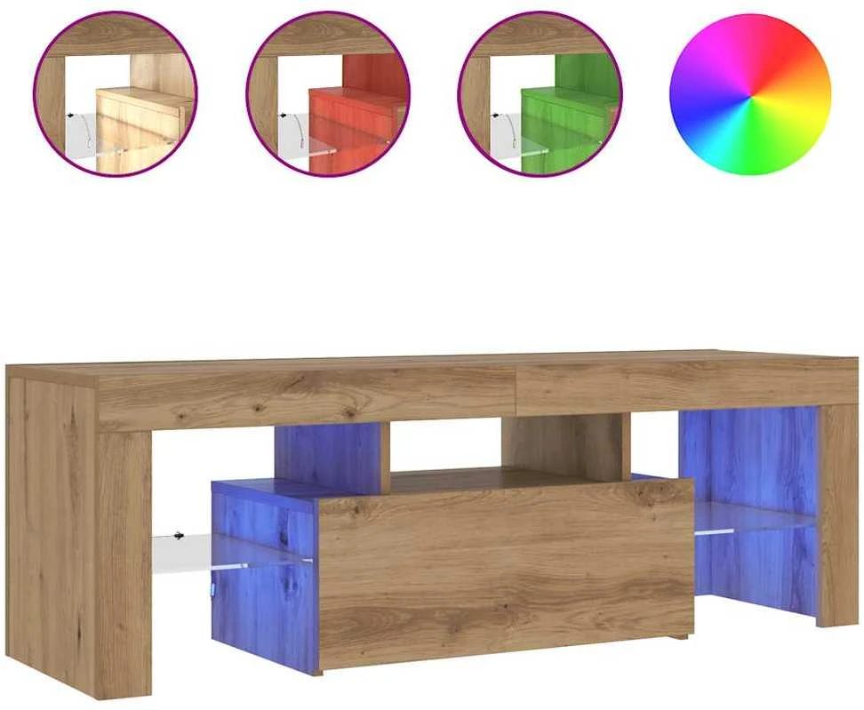 TV staliukas Televizoriaus spintelė su LED, artisano, 120x36,5x40cm, mediena