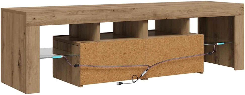 TV staliukas Televizoriaus spintelė su LED, artisano, 140x36,5x40cm, mediena