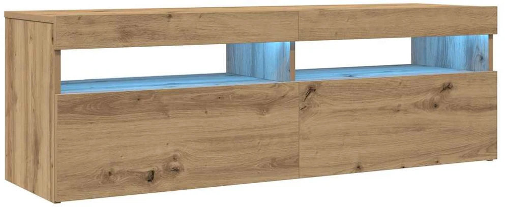 TV staliukas Televizoriaus spintelė su LED, artisano, 120x35x40cm, mediena