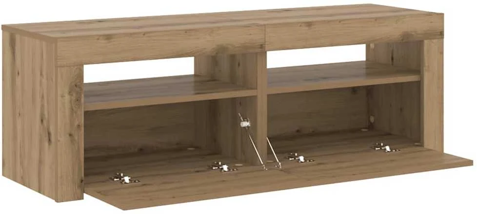 TV staliukas Televizoriaus spintelė su LED, artisano, 120x35x40cm, mediena