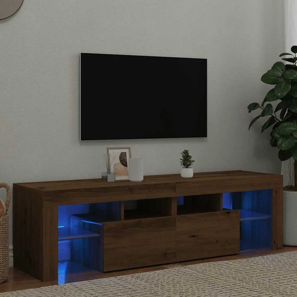 TV staliukas Televizoriaus spintelė su LED, artisano, 140x36,5x40cm, mediena