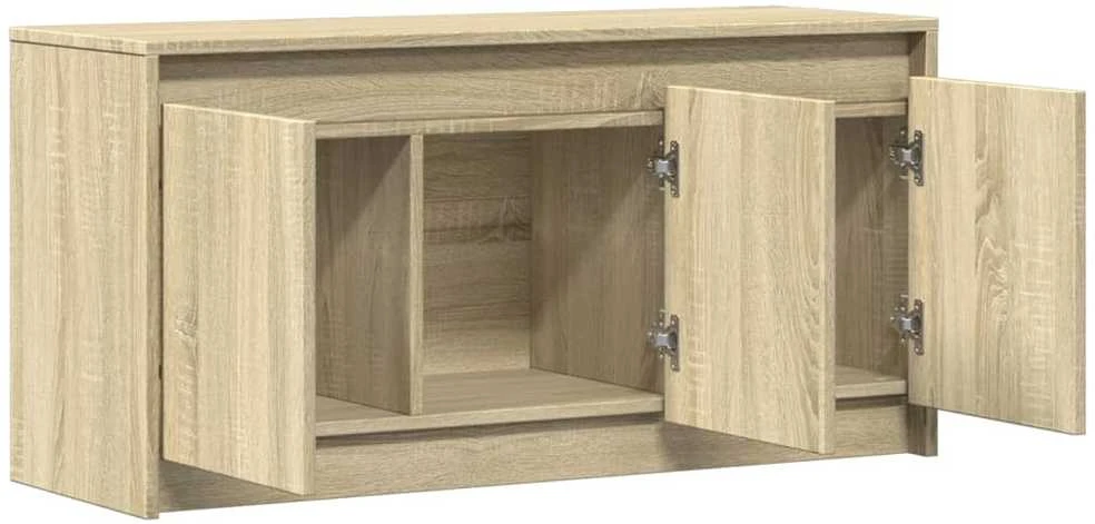 TV staliukas Televizoriaus spintelė su LED, ąžuolo, 100x34x50cm, mediena