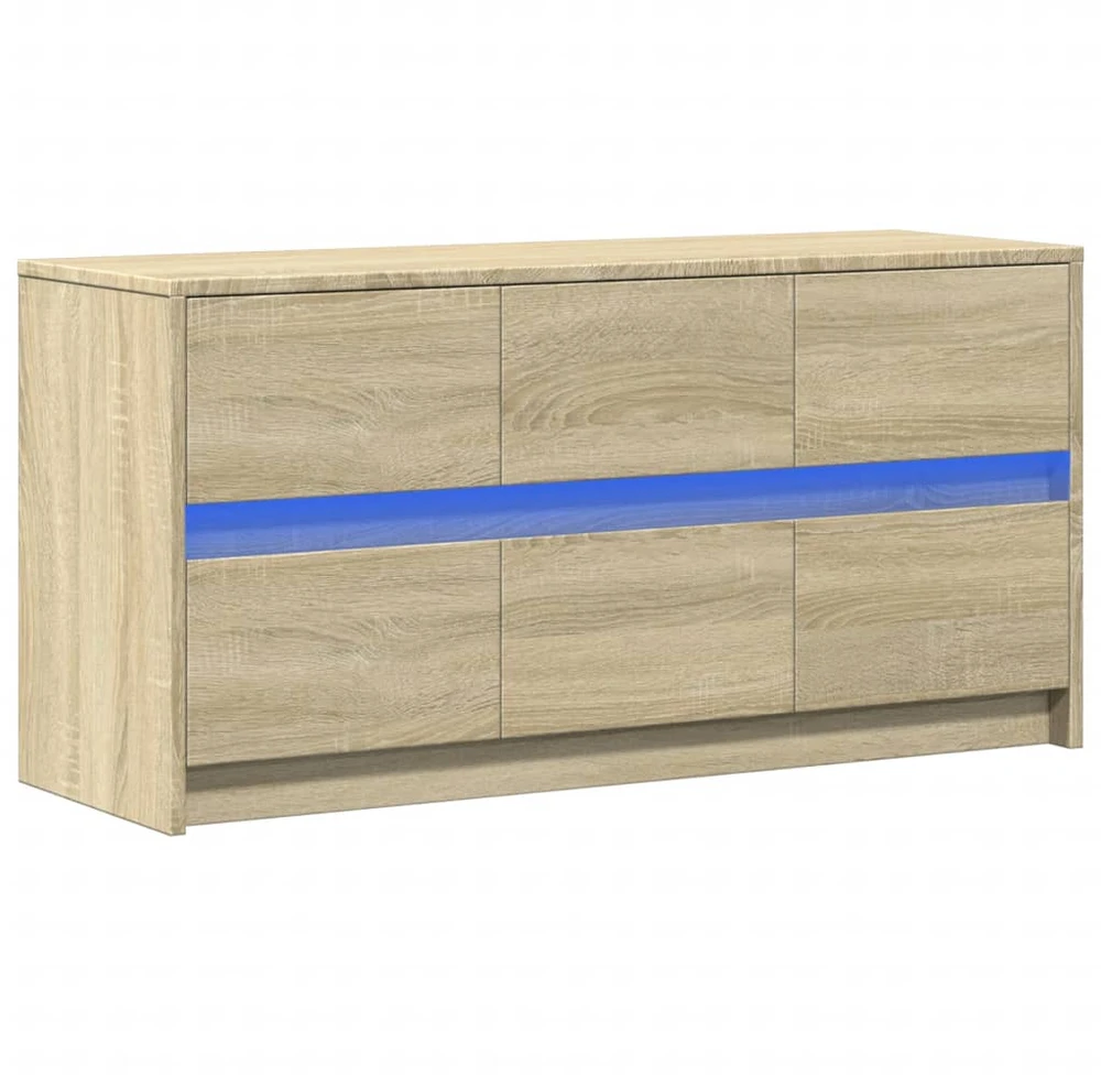 TV staliukas Televizoriaus spintelė su LED, ąžuolo, 100x34x50cm, mediena