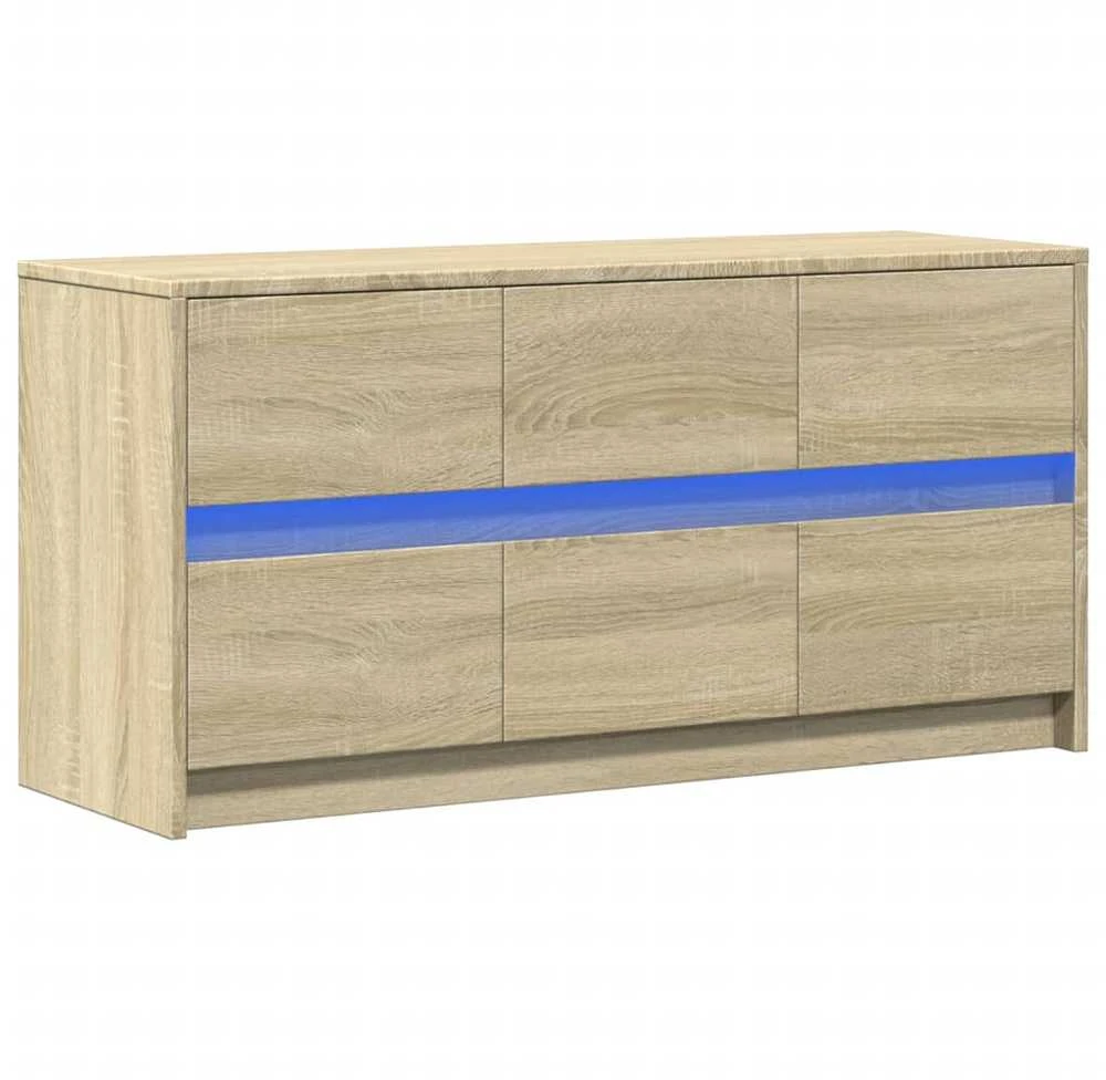 TV staliukas Televizoriaus spintelė su LED, ąžuolo, 100x34x50cm, mediena