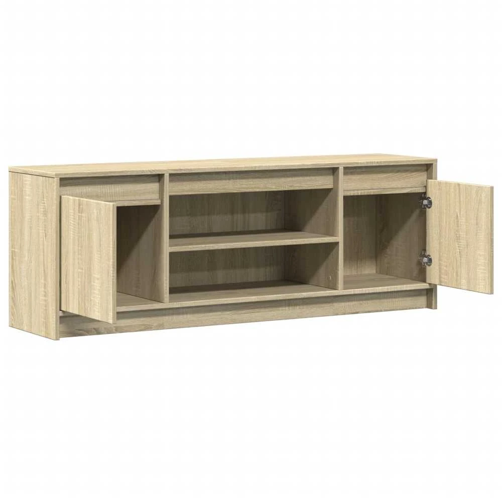 TV staliukas Televizoriaus spintelė su LED, ąžuolo, 139,5x34x50cm, mediena