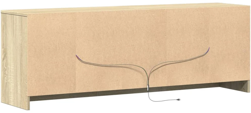 TV staliukas Televizoriaus spintelė su LED, ąžuolo, 139,5x34x50cm, mediena