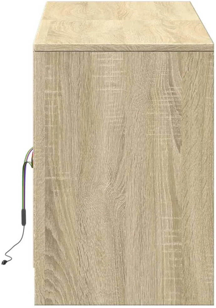 TV staliukas Televizoriaus spintelė su LED, ąžuolo, 139,5x34x50cm, mediena