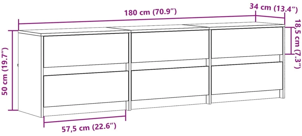 TV staliukas Televizoriaus spintelė su LED, ąžuolo, 180x34x50cm, mediena
