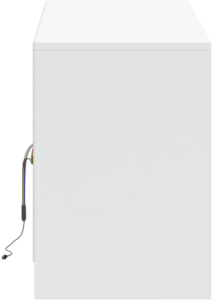 TV staliukas Televizoriaus spintelė su LED, balta, 139,5x34x50cm, mediena