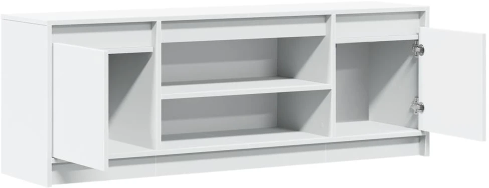 TV staliukas Televizoriaus spintelė su LED, balta, 139,5x34x50cm, mediena