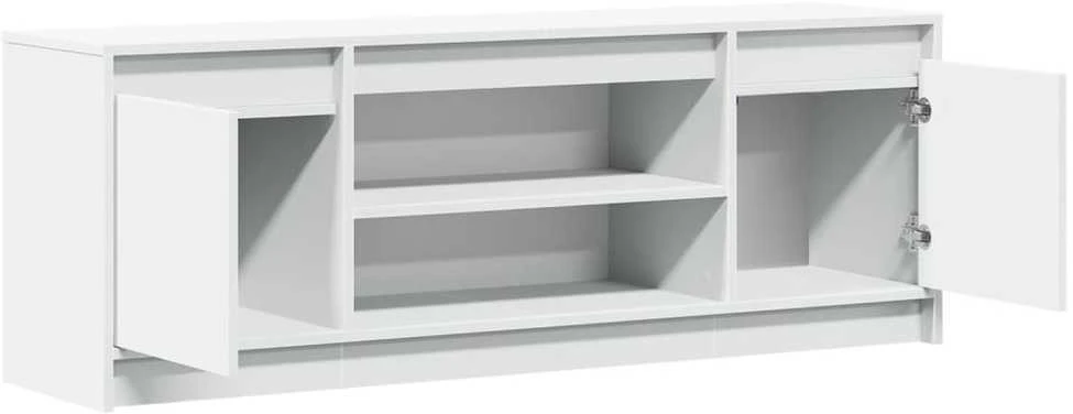 TV staliukas Televizoriaus spintelė su LED, balta, 139,5x34x50cm, mediena