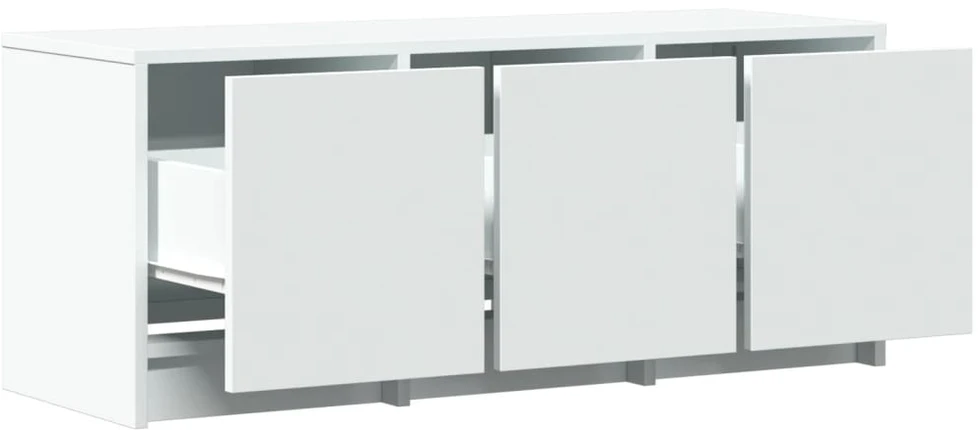 TV staliukas Televizoriaus spintelė su LED, balta, 97x34x40cm, mediena