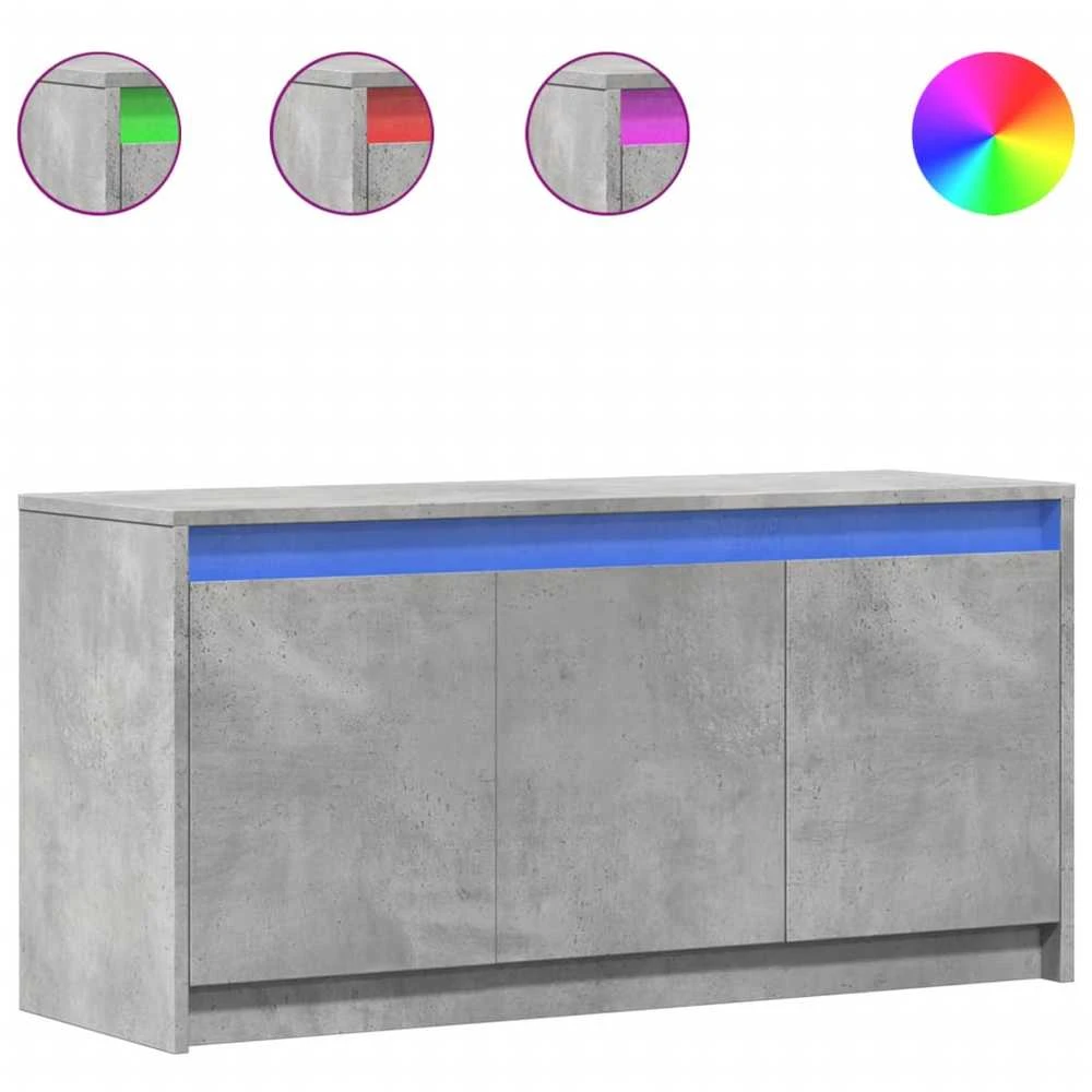 TV staliukas Televizoriaus spintelė su LED, betono, 100x34x50cm, mediena