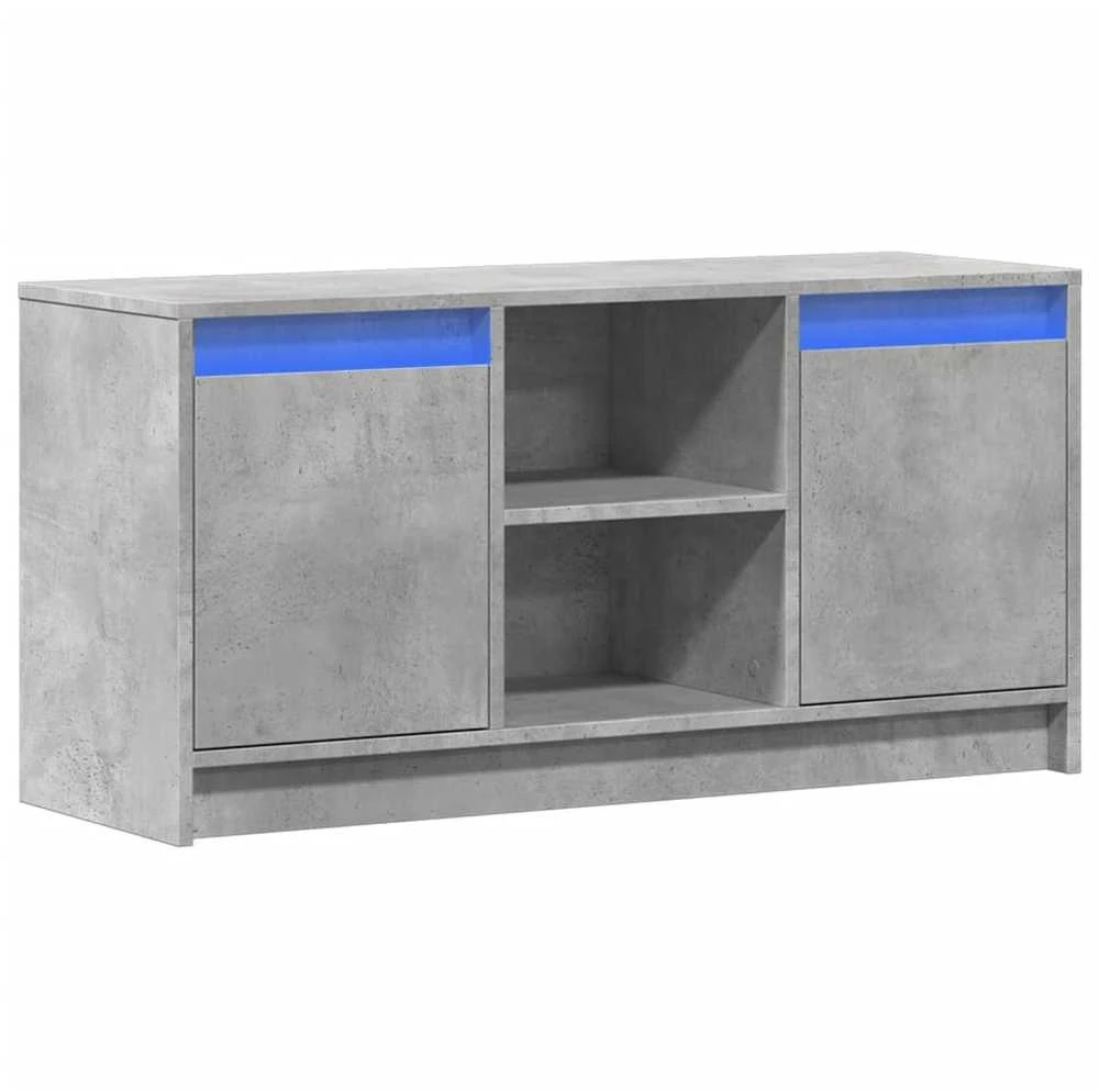 TV staliukas Televizoriaus spintelė su LED, betono, 100x34x50cm, mediena
