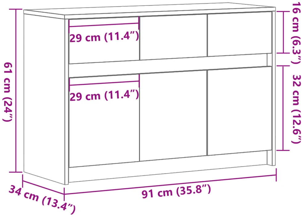 TV staliukas Televizoriaus spintelė su LED, betono, 91x34x61cm, mediena