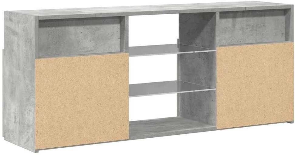 TV staliukas Televizoriaus spintelė su LED, betono pilka, 120x30x50cm