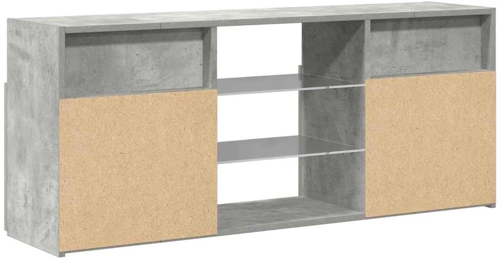 TV staliukas Televizoriaus spintelė su LED, betono pilka, 120x30x50cm