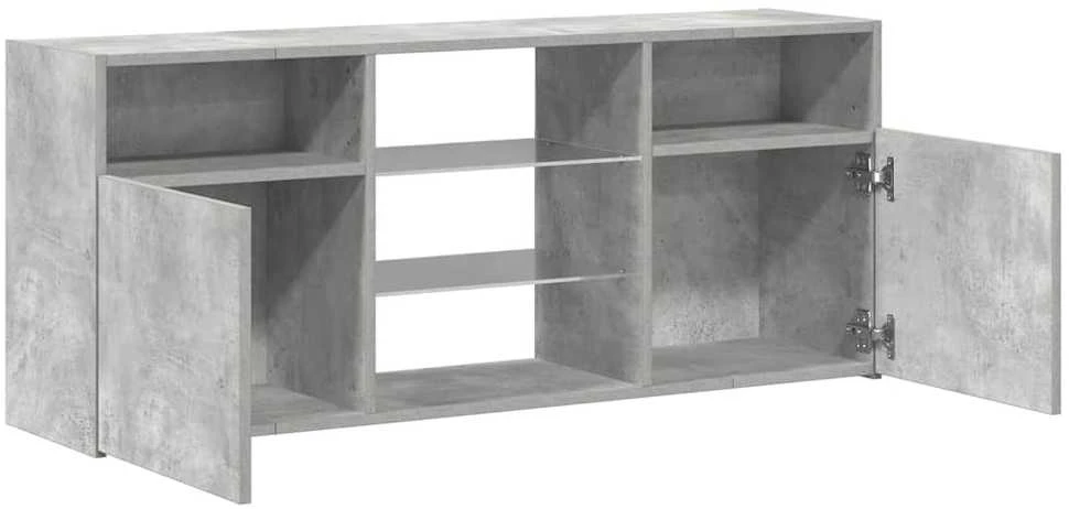 TV staliukas Televizoriaus spintelė su LED, betono pilka, 120x30x50cm