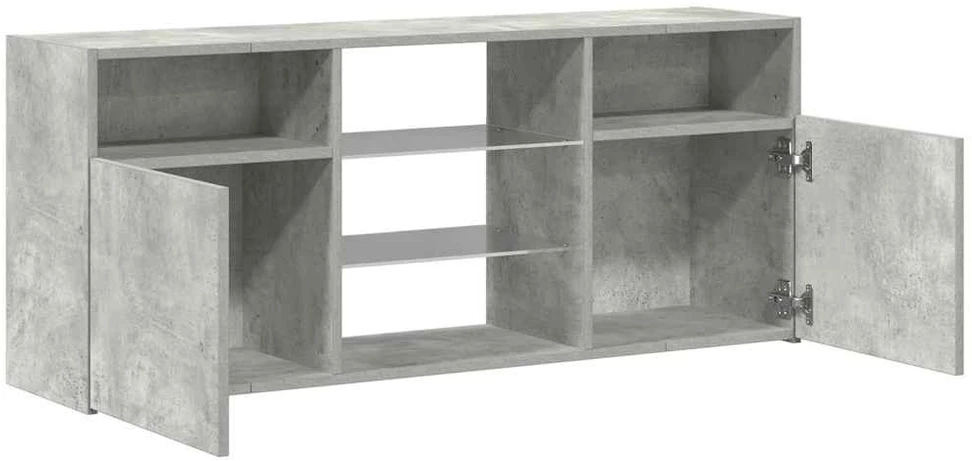 TV staliukas Televizoriaus spintelė su LED, betono pilka, 120x30x50cm
