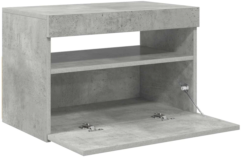 Televizoriaus spintelė su LED, betono pilka, 60x35x40cm