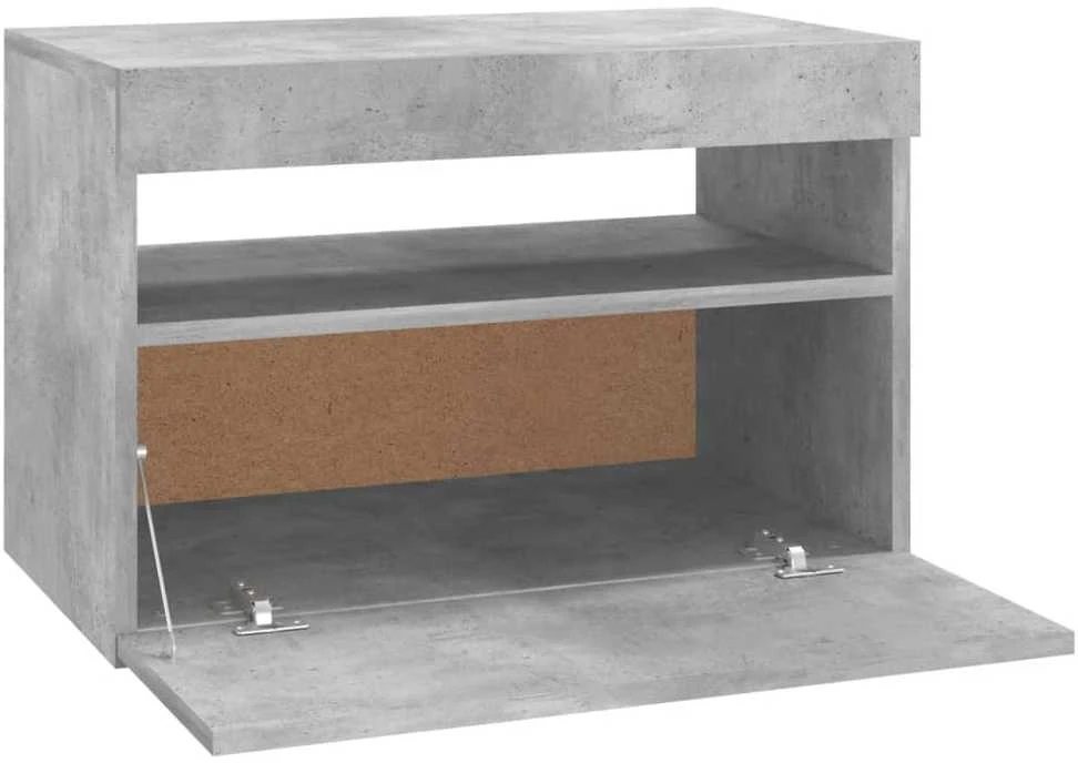Televizoriaus spintelė su LED, betono pilka, 60x35x40cm