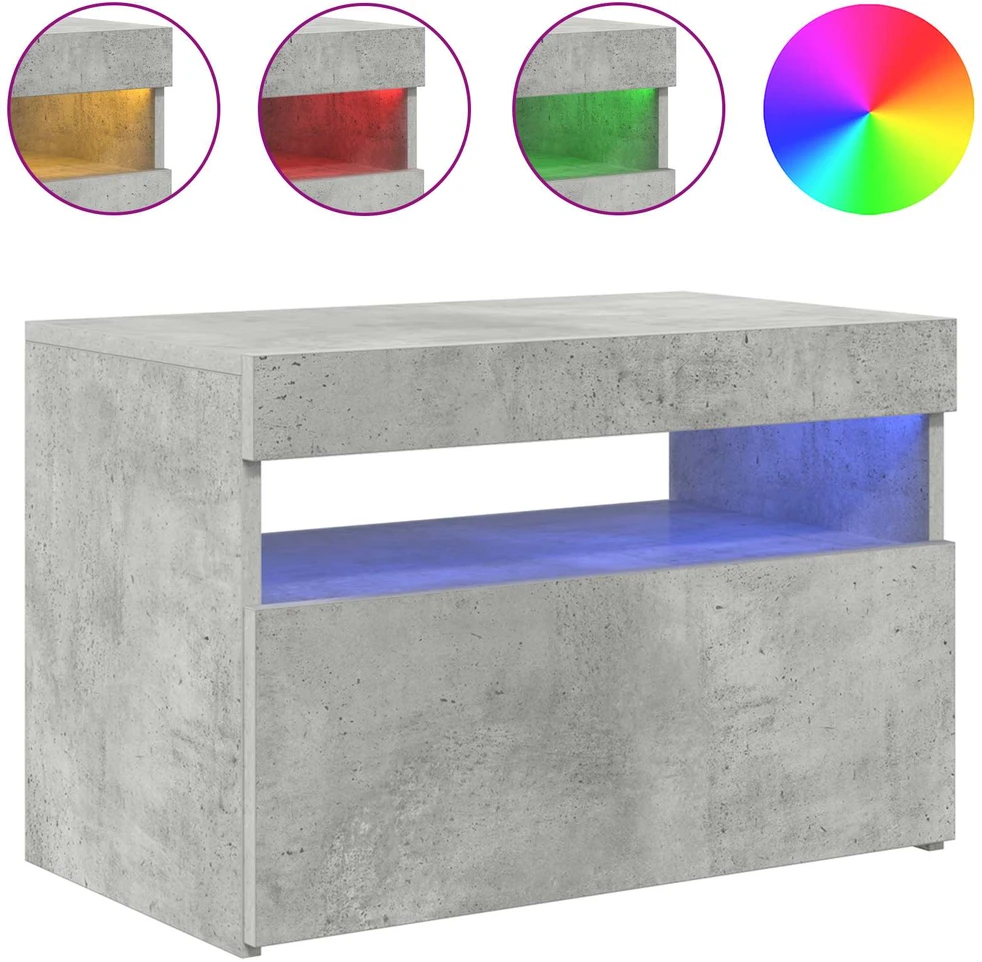 Televizoriaus spintelė su LED, betono pilka, 60x35x40cm