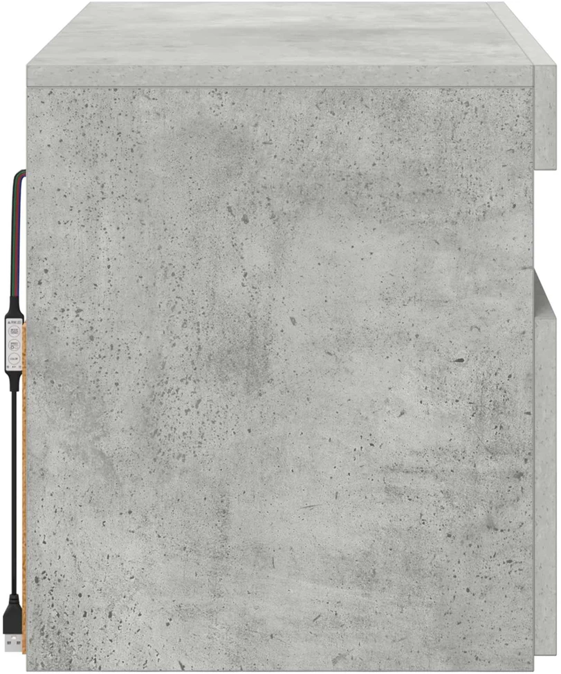 Televizoriaus spintelė su LED, betono pilka, 60x35x40cm
