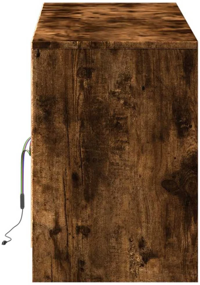 TV staliukas Televizoriaus spintelė su LED, dūminė, 139,5x34x50cm, mediena