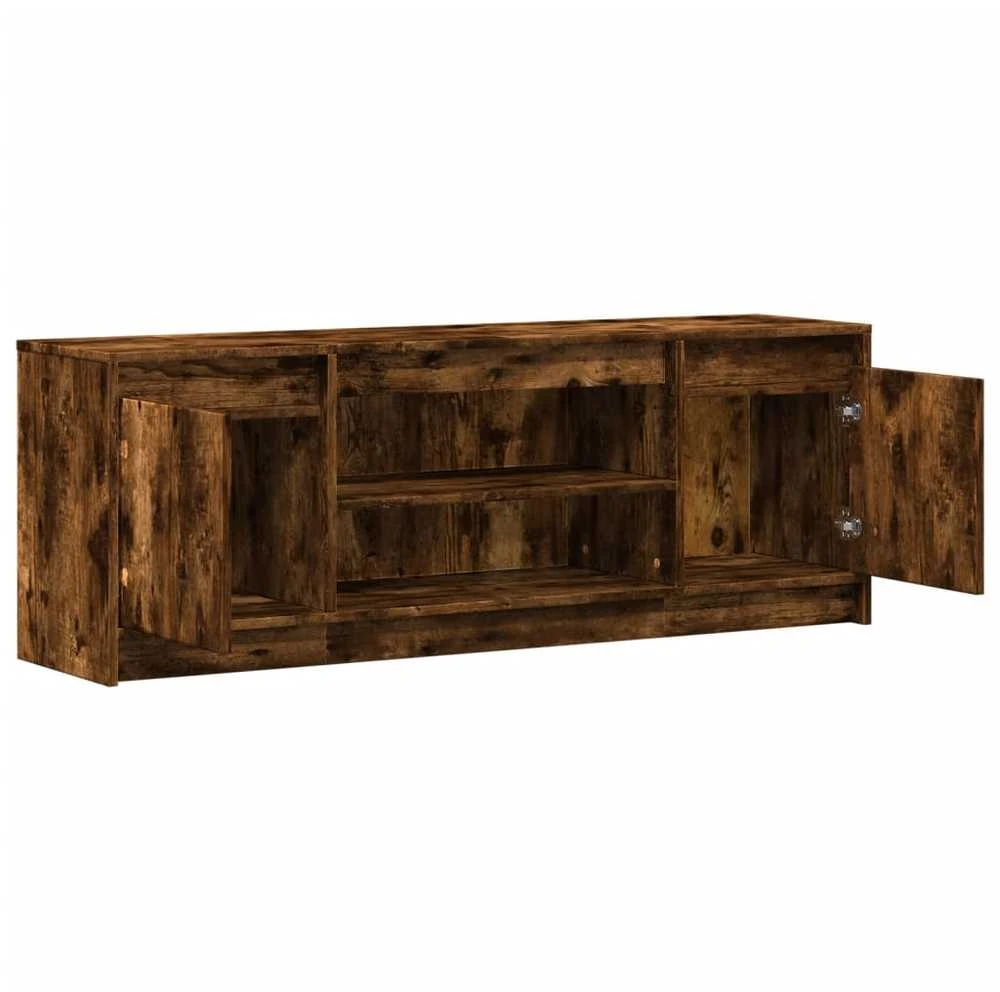 TV staliukas Televizoriaus spintelė su LED, dūminė, 139,5x34x50cm, mediena