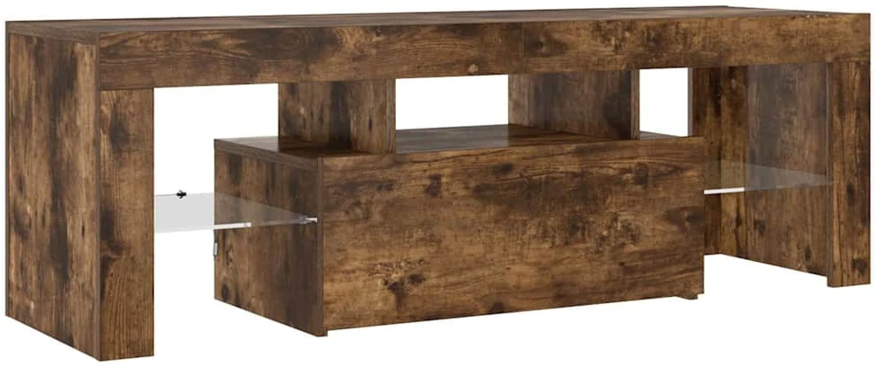 TV staliukas Televizoriaus spintelė su LED, dūminio ąžuolo, 120x35x40cm
