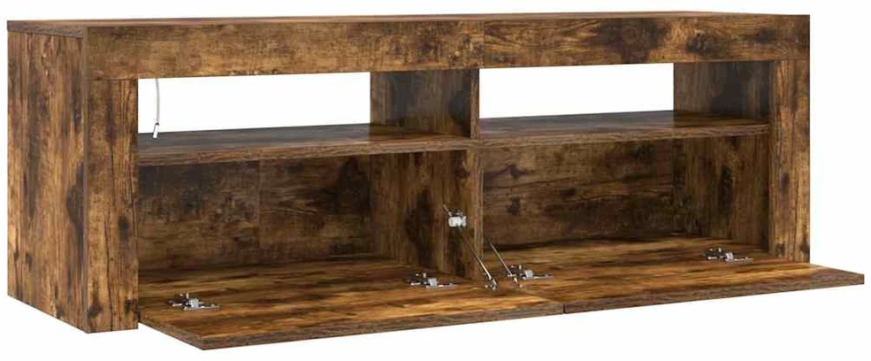 TV staliukas Televizoriaus spintelė su LED, dūminio ąžuolo, 120x35x40cm