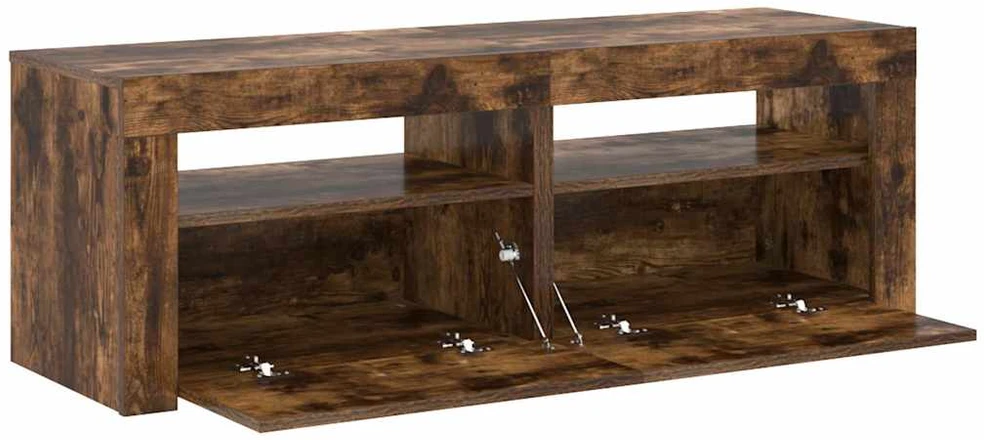 TV staliukas Televizoriaus spintelė su LED, dūminio ąžuolo, 120x35x40cm