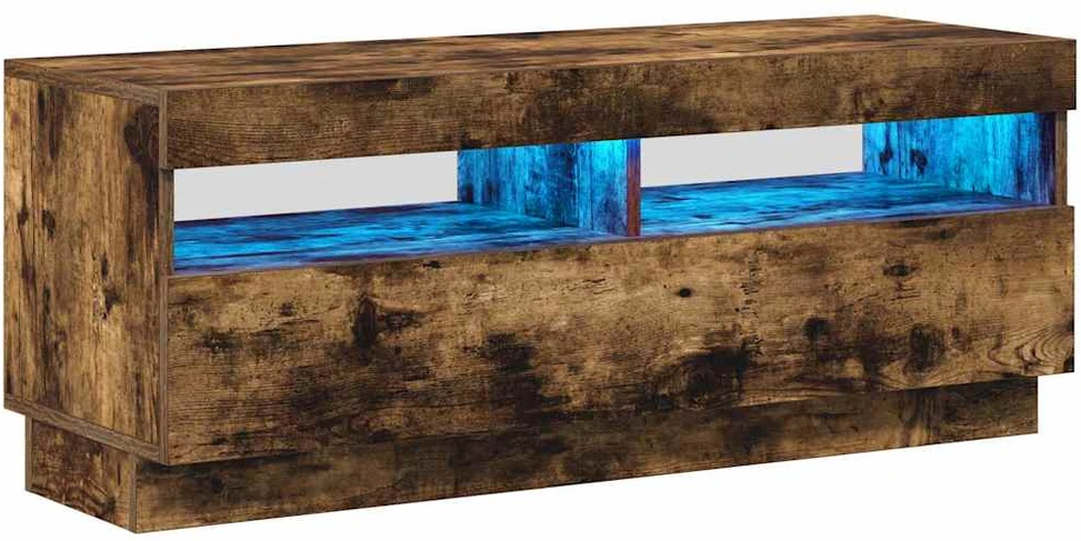 TV staliukas Televizoriaus spintelė su LED, dūminio ąžuolo, 100x35x40cm