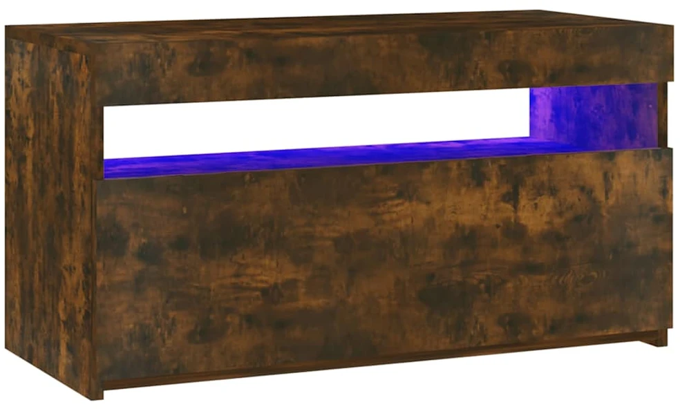 TV staliukas Televizoriaus spintelė su LED, dūminio ąžuolo, 75x35x40cm
